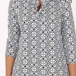 Philosophy Blue and White Geometric Top